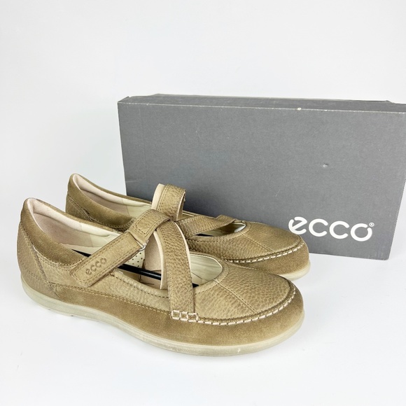 Ecco Shoes - Ecco Cayla Womens Mary Jane Comfort Shoes Crisscross Navajo Brown Leather 40